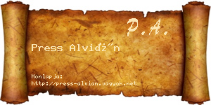 Press Alvián névjegykártya